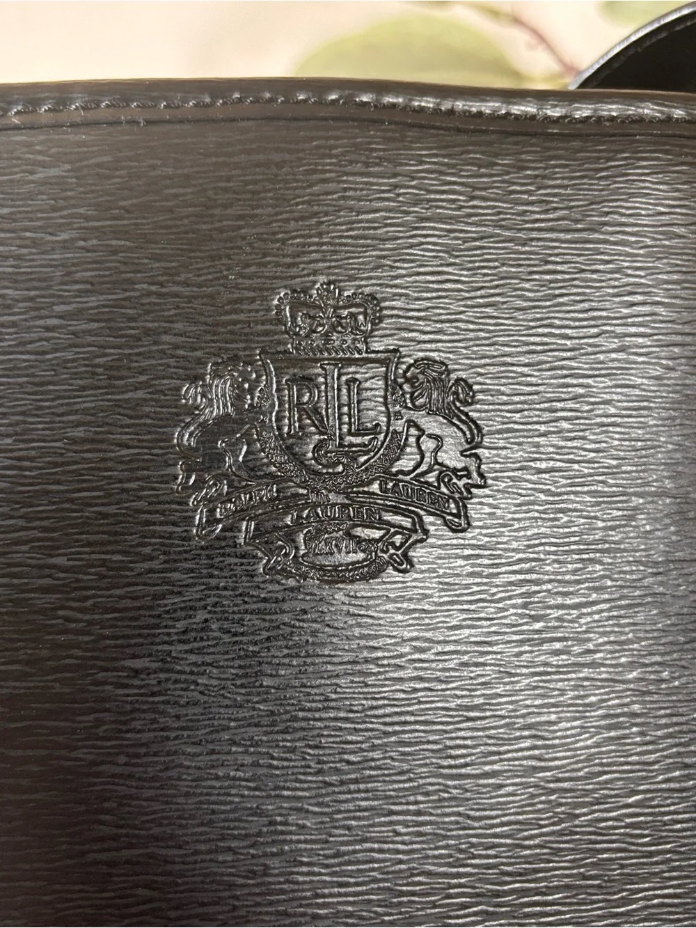Lauren Ralph Lauren Black Leather Tote Bag - Picture 3 of 8